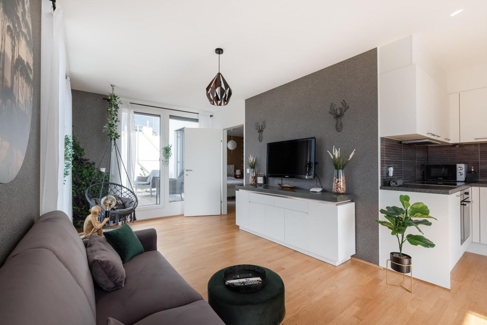 Apartment Mit Traumhafter Dachterrasse & Weitblick Wina Bagian luar foto
