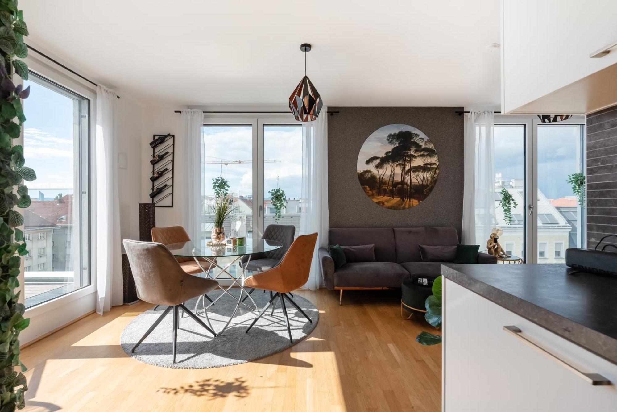 Apartment Mit Traumhafter Dachterrasse & Weitblick Wina Bagian luar foto